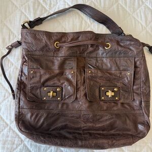 Juicy Couture Brown Leather Tote Shoulder Bag